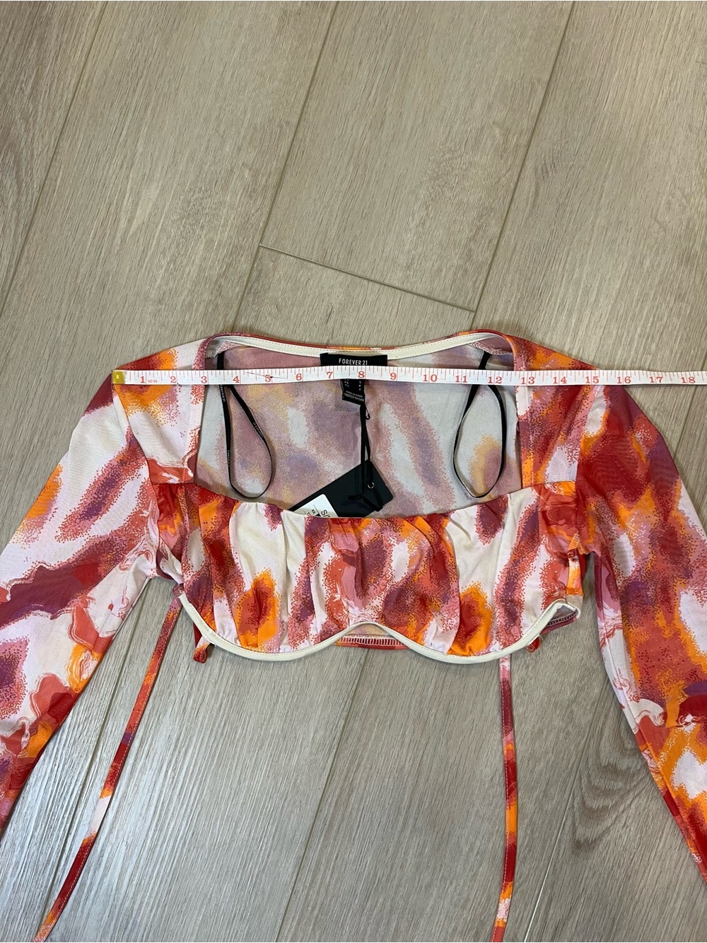 FOREVER 21 Sheer Flare Sleeve Crop Top NWT - FREE SHIPPING on Bundles $85+ - Picture 12 of 16